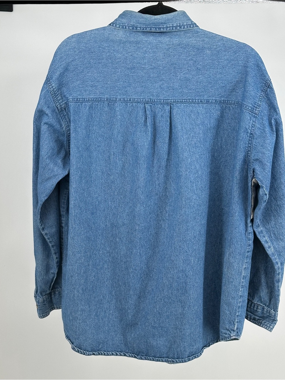 Vintage Medium Denim Button-Up Shirt Patchwork Embroidered Blue Americana - Picture 9 of 9